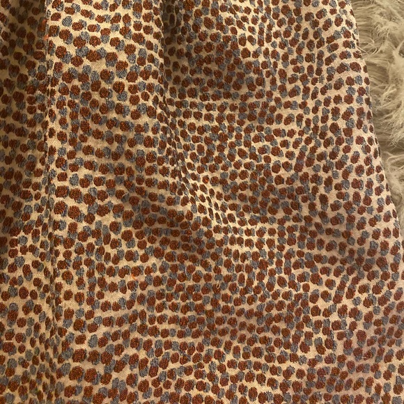 Like new Zara fit and flare dress in burnt orange and blue print - Picture 3 of 6